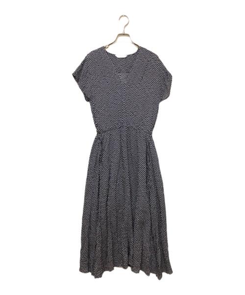 SOULEIADO（ソレイアード）SOULEIADO (ソレイアード) 半袖ワンピース ネイビー×ホワイト サイズ:36の古着・服飾アイテム