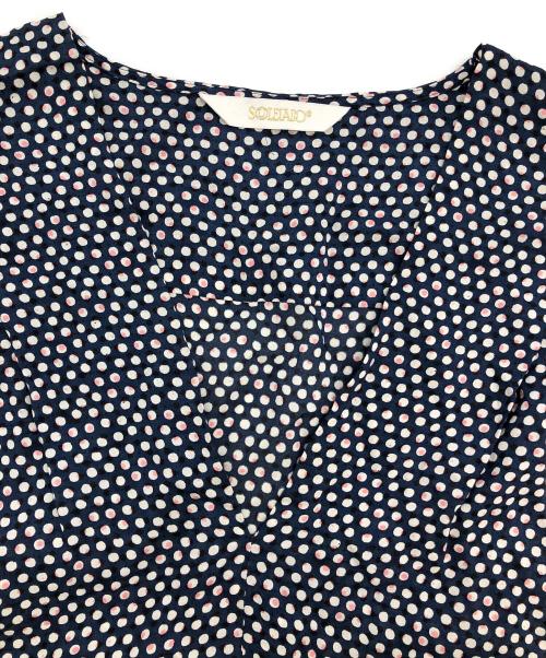 SOULEIADO（ソレイアード）SOULEIADO (ソレイアード) 半袖ワンピース ネイビー×ホワイト サイズ:36の古着・服飾アイテム