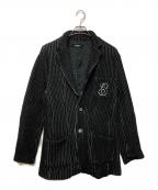 1PIU1UGUALE3 RELAXウノピゥウノウグァーレトレ リラックス）の古着「3ロゴビッグワッフルジャケット」｜ブラック×ホワイト