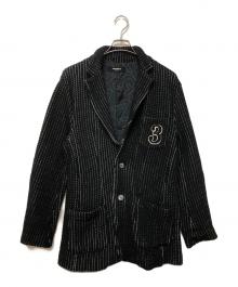 1PIU1UGUALE3 RELAX（ウノピゥウノウグァーレトレ リラックス）の古着「3ロゴビッグワッフルジャケット」｜ブラック×ホワイト