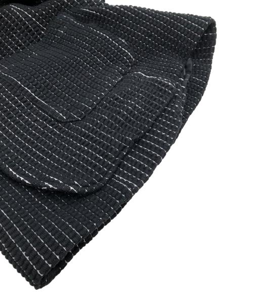 1PIU1UGUALE3 RELAX（ウノピゥウノウグァーレトレ リラックス）1PIU1UGUALE3 RELAX (ウノピゥウノウグァーレトレ リラックス) 3ロゴビッグワッフルジャケット ブラック×ホワイト サイズ:SIZE XLの古着・服飾アイテム