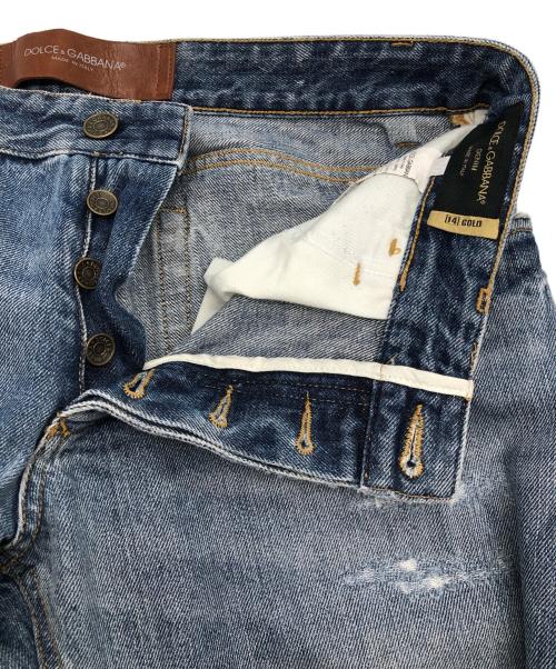DOLCE & GABBANA（ドルチェ＆ガッバーナ）DOLCE & GABBANA (ドルチェ＆ガッバーナ) ダメージデニムパンツ インディゴ サイズ:50の古着・服飾アイテム