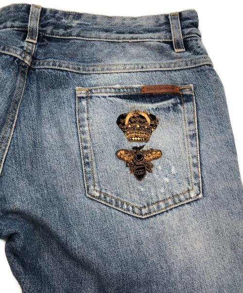 DOLCE & GABBANA（ドルチェ＆ガッバーナ）DOLCE & GABBANA (ドルチェ＆ガッバーナ) ダメージデニムパンツ インディゴ サイズ:50の古着・服飾アイテム