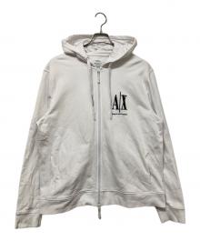 ARMANI EXCHANGE（アルマーニ エクスチェンジ）の古着「ジップパーカー」｜ホワイト
