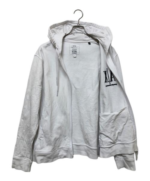 ARMANI EXCHANGE（アルマーニ エクスチェンジ）ARMANI EXCHANGE (アルマーニ エクスチェンジ) ジップパーカー ホワイト サイズ:Lの古着・服飾アイテム