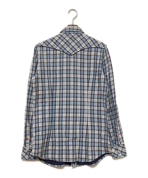 DIESEL（ディーゼル）DIESEL (ディーゼル) 長袖シャツ ブルー×グレー サイズ:SIZE Sの古着・服飾アイテム