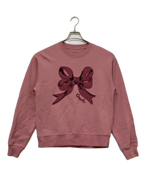 COACH（コーチ）COACH (コーチ) クルーネックスウェット ピンク サイズ:SIZE Sの古着・服飾アイテム