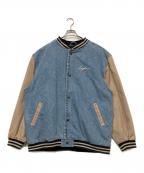 LEYLINEレイライン）の古着「スタジャン」｜ブルー×ベージュ