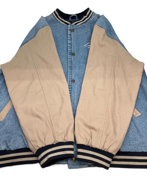 LEYLINE（レイライン）LEYLINE (レイライン) スタジャン ブルー×ベージュ サイズ:XLの古着・服飾アイテム