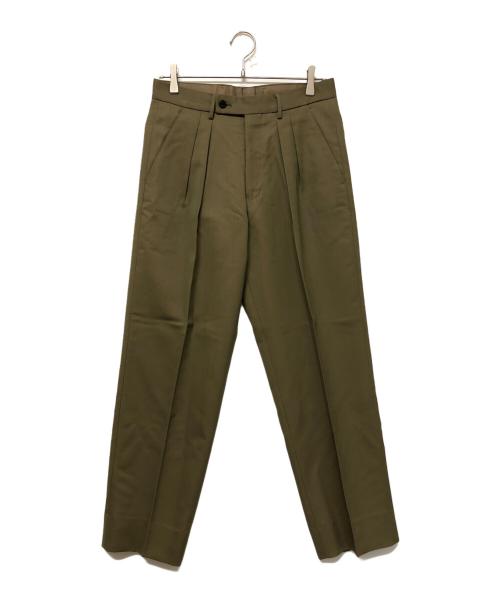 TOMORROW LAND PILGRIM（トゥモローランド ピルグリム）TOMORROW LAND PILGRIM (トゥモローランド ピルグリム) テックウールイン2プリーツトラウザーズ カーキ サイズ:SIZE 44の古着・服飾アイテム