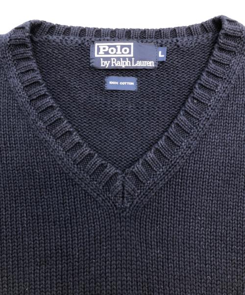 POLO RALPH LAUREN（ポロ・ラルフローレン）POLO RALPH LAUREN (ポロ・ラルフローレン) 厚手ニット ネイビー サイズ:Lの古着・服飾アイテム