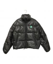 A FEW GOOD KIDS（アフューグッドキッズ）の古着「フェイクレザダウンージャケット」｜ブラック