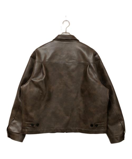 VANS（ヴァンズ）VANS (ヴァンズ) レザージャケット ブラウン サイズ:SIZE XLの古着・服飾アイテム