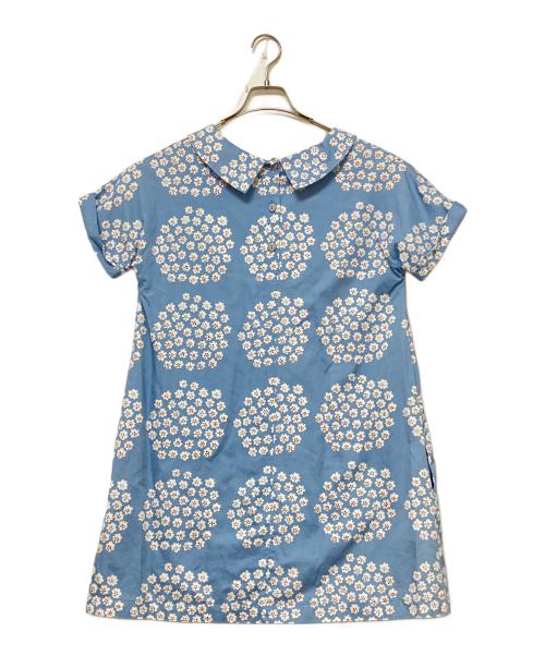 marimekko（マリメッコ）marimekko (マリメッコ) 半袖ワンピース スカイブルー×ホワイト サイズ:38の古着・服飾アイテム