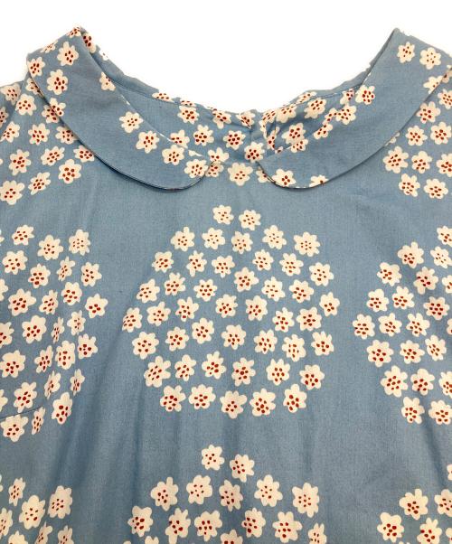 marimekko（マリメッコ）marimekko (マリメッコ) 半袖ワンピース スカイブルー×ホワイト サイズ:38の古着・服飾アイテム