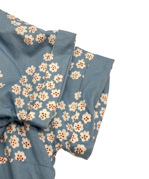 marimekko（マリメッコ）marimekko (マリメッコ) 半袖ワンピース スカイブルー×ホワイト サイズ:38の古着・服飾アイテム