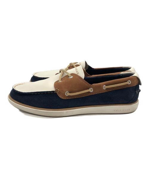 COLE HAAN（コールハーン）COLE HAAN (コールハーン) ローカットスニーカー ネイビー×ブラウン×アイボリー サイズ:27.5の古着・服飾アイテム