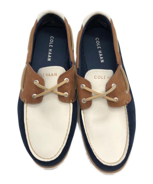 COLE HAAN（コールハーン）COLE HAAN (コールハーン) ローカットスニーカー ネイビー×ブラウン×アイボリー サイズ:27.5の古着・服飾アイテム