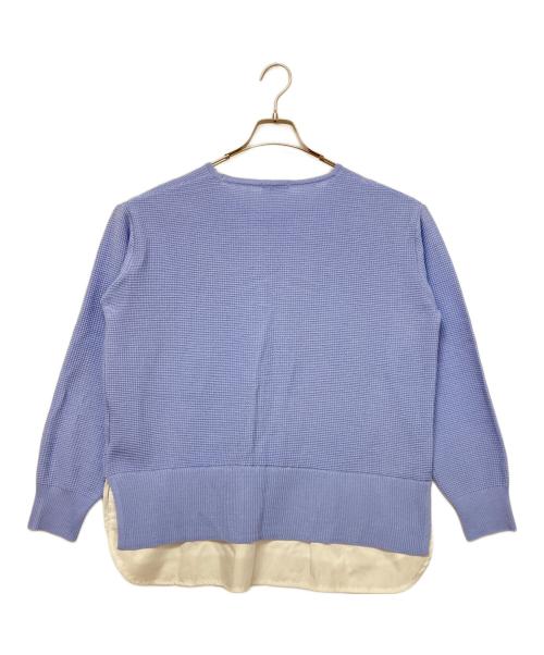 jenune maman（ジュネママン）jenune maman (ジュネママン) 薄手ニット スカイブルー サイズ:Lの古着・服飾アイテム