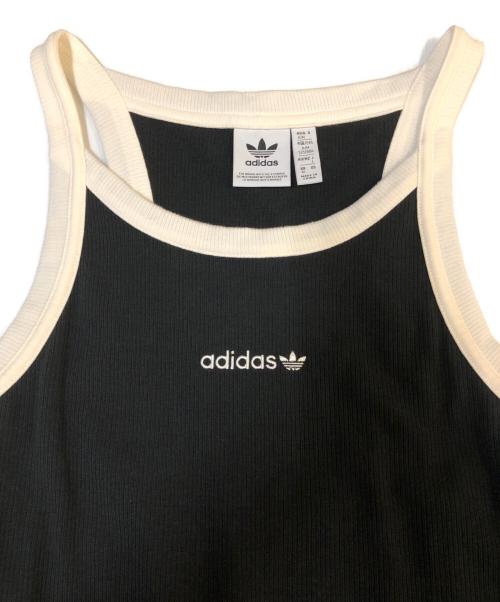 adidas（アディダス）adidas (アディダス) ノースリーブワンピース ブラック×ホワイト サイズ:SIZE Mの古着・服飾アイテム