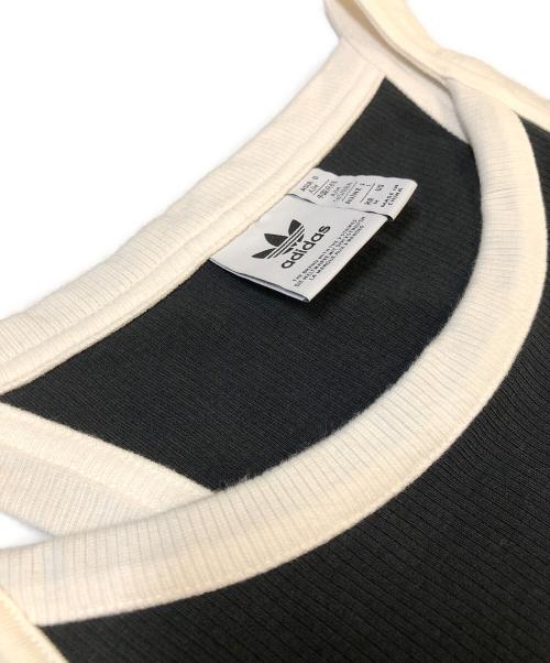 adidas（アディダス）adidas (アディダス) ノースリーブワンピース ブラック×ホワイト サイズ:SIZE Mの古着・服飾アイテム
