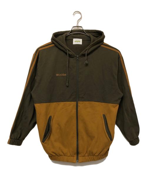 WudgeBOY（ワッジボーイ）WudgeBoy (ワッジボーイ) ジップパーカー ブラウン×グリーン サイズ:SIZE Mの古着・服飾アイテム