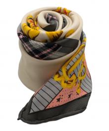 Christian Dior（クリスチャン ディオール）の古着「シルクスカーフ」｜グレー×アイボリー