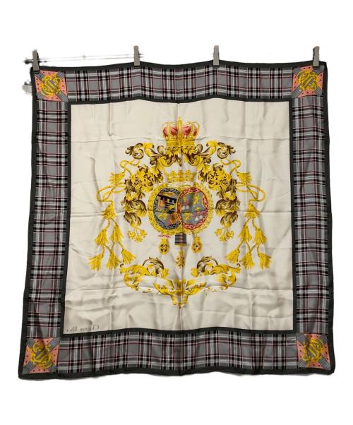 Christian Dior（クリスチャン ディオール）Christian Dior (クリスチャン ディオール) シルクスカーフ グレー×アイボリーの古着・服飾アイテム