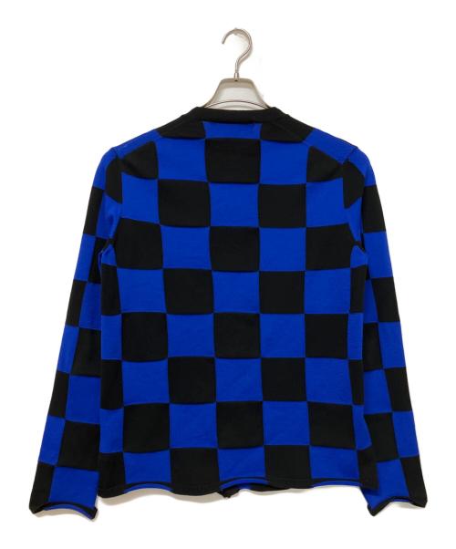 COMME des GARCONS HOMME PLUS（コムデギャルソンオムプリュス）COMME des GARCONS HOMME PLUS (コムデギャルソンオムプリュス) 薄手カーディガン ブルー×ブラック サイズ:Lの古着・服飾アイテム