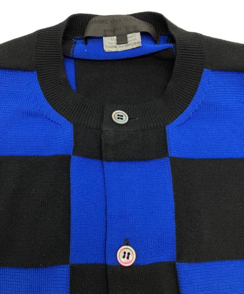 COMME des GARCONS HOMME PLUS（コムデギャルソンオムプリュス）COMME des GARCONS HOMME PLUS (コムデギャルソンオムプリュス) 薄手カーディガン ブルー×ブラック サイズ:Lの古着・服飾アイテム