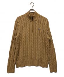 POLO RALPH LAUREN（ポロ・ラルフローレン）の古着「ハーフジップニット」｜ベージュ