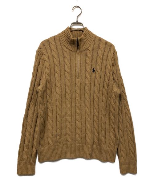 POLO RALPH LAUREN（ポロ・ラルフローレン）POLO RALPH LAUREN (ポロ・ラルフローレン) ハーフジップニット ベージュ サイズ:SIZE Mの古着・服飾アイテム