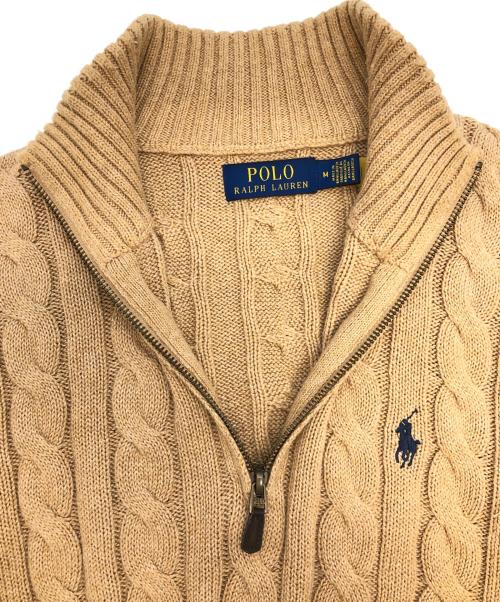POLO RALPH LAUREN（ポロ・ラルフローレン）POLO RALPH LAUREN (ポロ・ラルフローレン) ハーフジップニット ベージュ サイズ:SIZE Mの古着・服飾アイテム