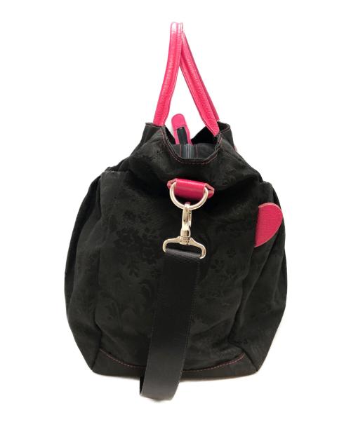 BolsaSovelana（ボルサソベラナ）BolsaSovelana (ボルサソベラナ) ボストンバッグ ブラック×ピンクの古着・服飾アイテム