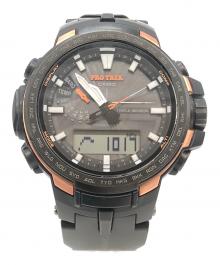 CASIO（カシオ）の古着「PRO TREK　腕時計」｜ブラック×オレンジ