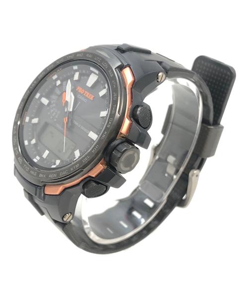 CASIO（カシオ）CASIO (カシオ) PRO TREK　腕時計 ブラック×オレンジの古着・服飾アイテム