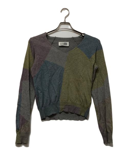 MARTIN MARGIELA（マルタン・マルジェラ）Martin Margiela (マルタン・マルジェラ) 薄手ニット グレー×マルチカラー サイズ:Lの古着・服飾アイテム