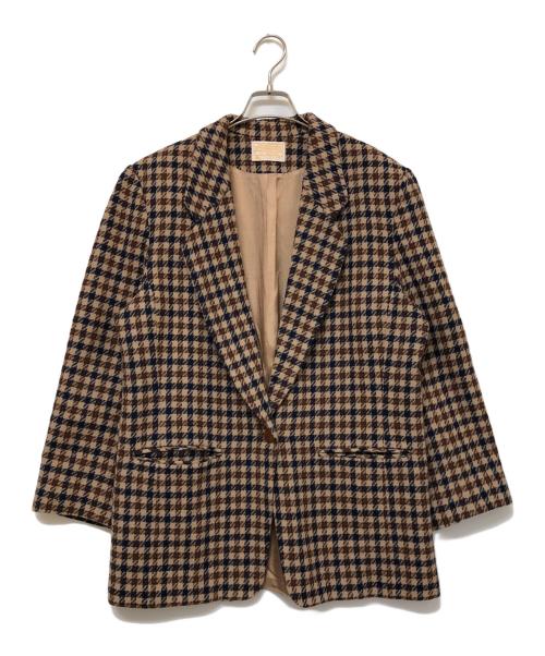 PENDLETON（ペンドルトン）PENDLETON (ペンドルトン) テーラードジャケット ブラウン×ネイビー サイズ:14の古着・服飾アイテム