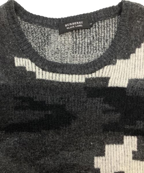 BURBERRY BLACK LABEL（バーバリーブラックレーベル）BURBERRY BLACK LABEL (バーバリーブラックレーベル) 厚手ニット ブラック×グレー サイズ:不明の古着・服飾アイテム