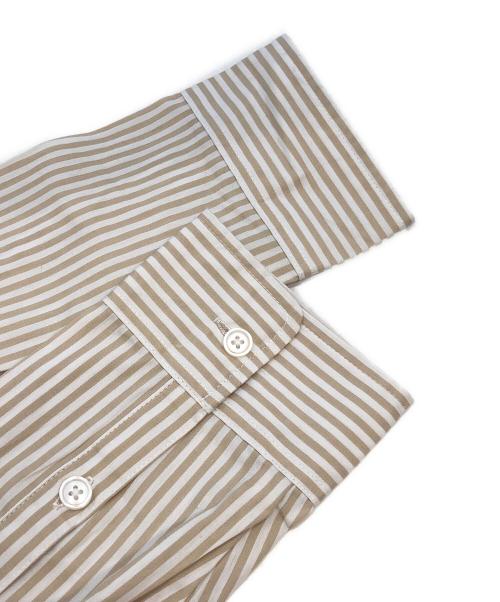 STARTER（スターター）STARTER (スターター) 長袖シャツ ベージュ×ホワイト サイズ:48の古着・服飾アイテム