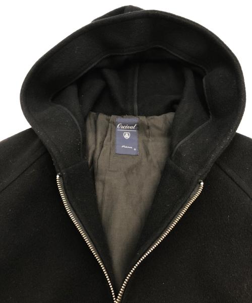 ORCIVAL（オーシバル）ORCIVAL (オーシバル) ライトモッサフード付きジップアップウールコート ブラック サイズ:SIZE 4の古着・服飾アイテム