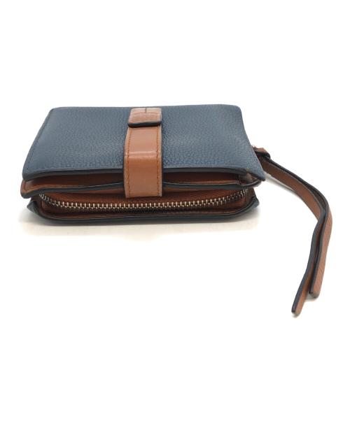 LOEWE（ロエベ）LOEWE (ロエベ) 2つ折り財布 ブルー×ブラウンの古着・服飾アイテム
