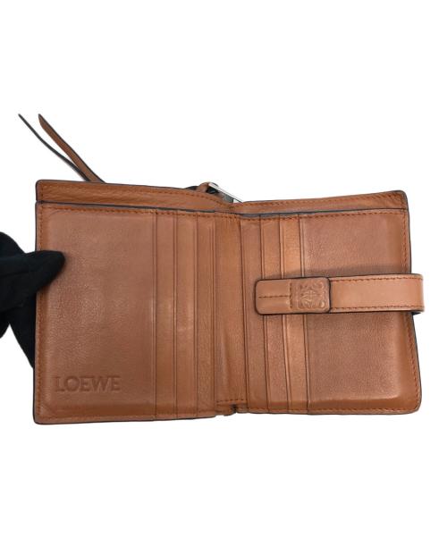 LOEWE（ロエベ）LOEWE (ロエベ) 2つ折り財布 ブルー×ブラウンの古着・服飾アイテム