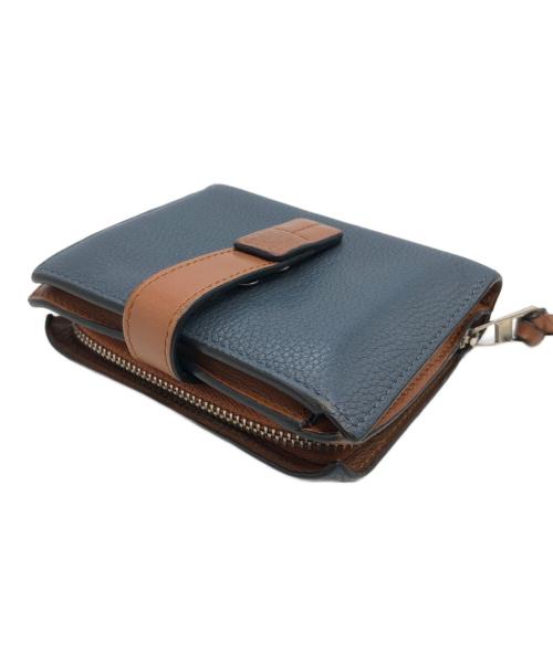 LOEWE（ロエベ）LOEWE (ロエベ) 2つ折り財布 ブルー×ブラウンの古着・服飾アイテム