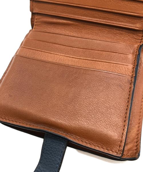 LOEWE（ロエベ）LOEWE (ロエベ) 2つ折り財布 ブルー×ブラウンの古着・服飾アイテム