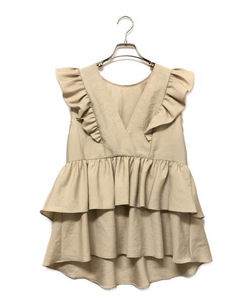 HLM（エイチエルエム）HLM (エイチエルエム) ノースリーブブラウス ベージュ サイズ:Freeの古着・服飾アイテム