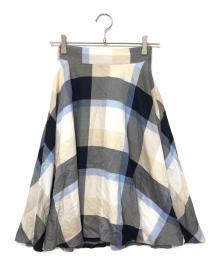 BLUE LABEL CRESTBRIDGE（ブルーレーベルクレストブリッジ）の古着「ミディスカート」｜ブルー×ブラック