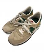 NEW BALANCEニューバランス）の古着「ローカットスニーカー」｜ベージュ×グリーン