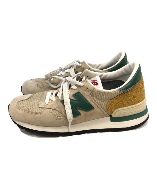 NEW BALANCE（ニューバランス）NEW BALANCE (ニューバランス) ローカットスニーカー ベージュ×グリーン サイズ:28.5の古着・服飾アイテム