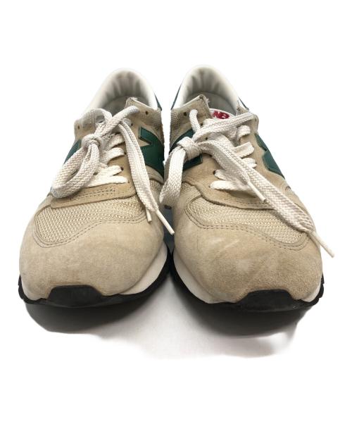NEW BALANCE（ニューバランス）NEW BALANCE (ニューバランス) ローカットスニーカー ベージュ×グリーン サイズ:28.5の古着・服飾アイテム